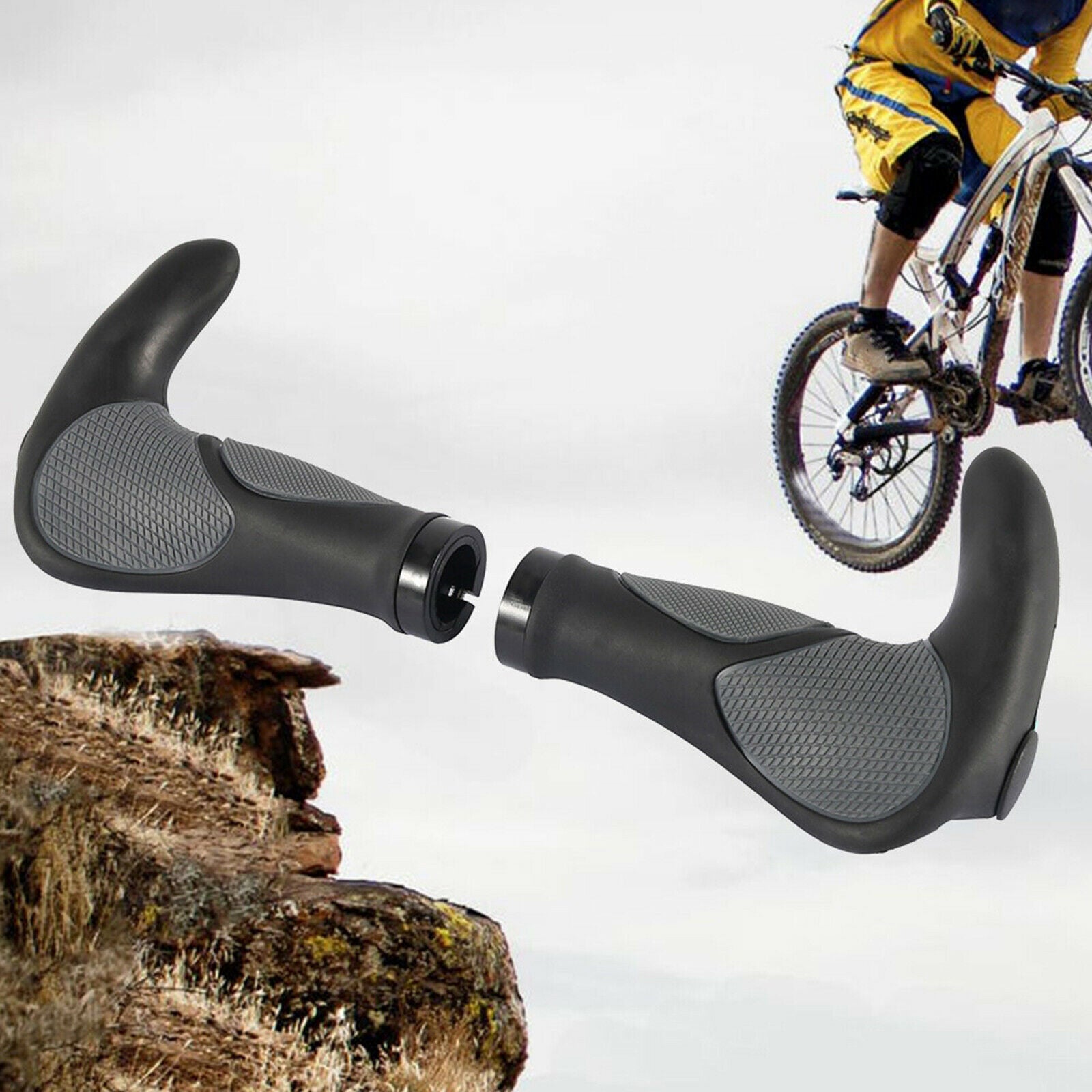 1 Pair Bike Handlebar Grip Ends Lock-on Handle Bar Cover Rest Bars Wrap Access