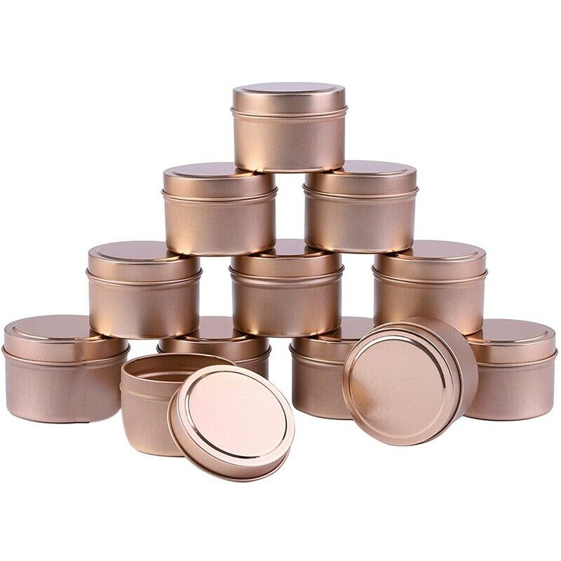 12 Pieces Candle Tin Candle Containers 4 Ounces Candle Jars for Candle MakinQ7W8