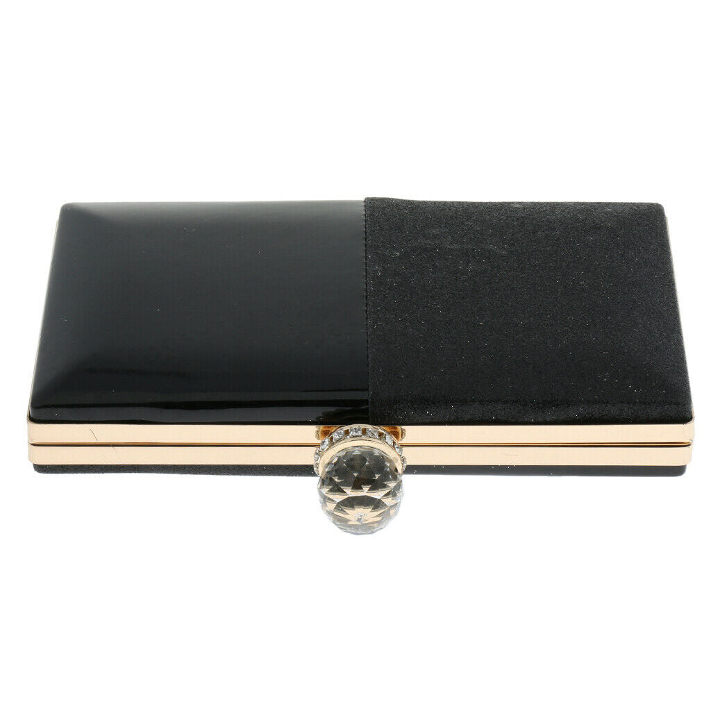 Women's Glitter Clutch Bag Evening Handbag Wedding Prom Party Purse Black