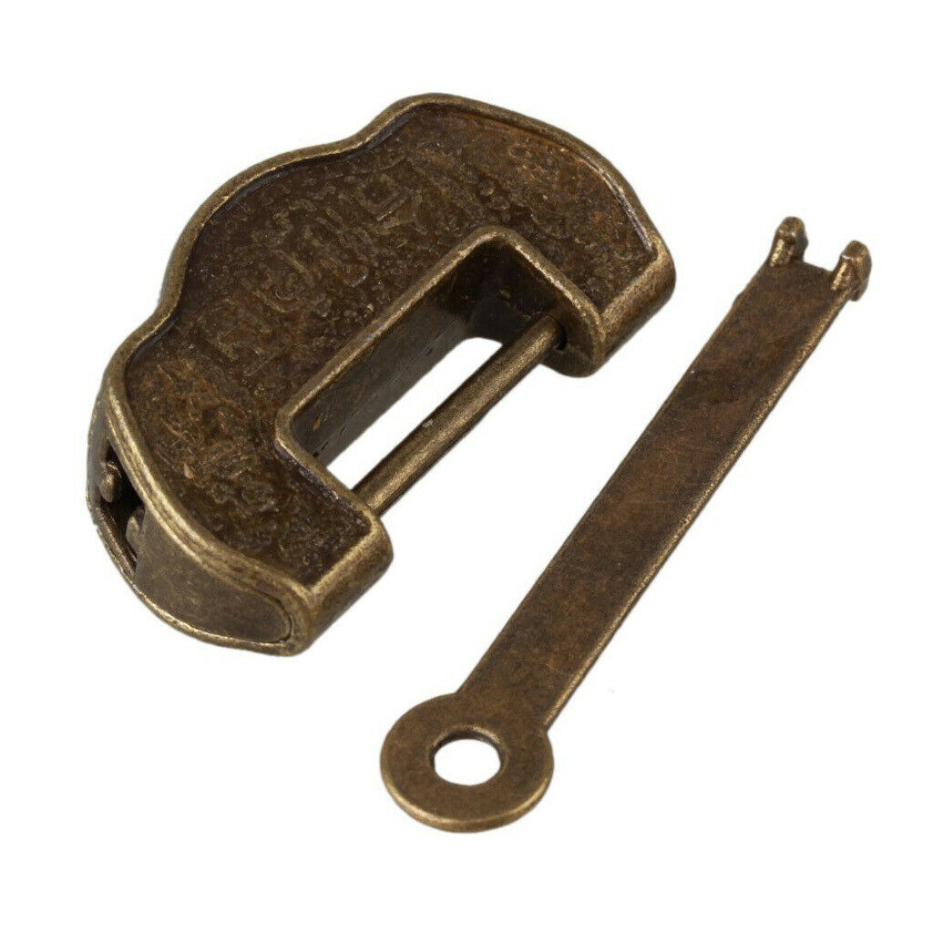 4x Classic Alloy Cabinet Door Jewelry Box Padlock Key Brass Lock Latch Hasps
