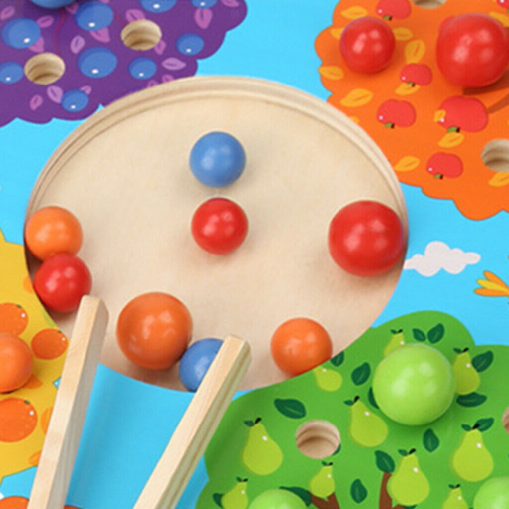 Preschool Wooden Clamp Beads Game Training Educational Cultivate Patience