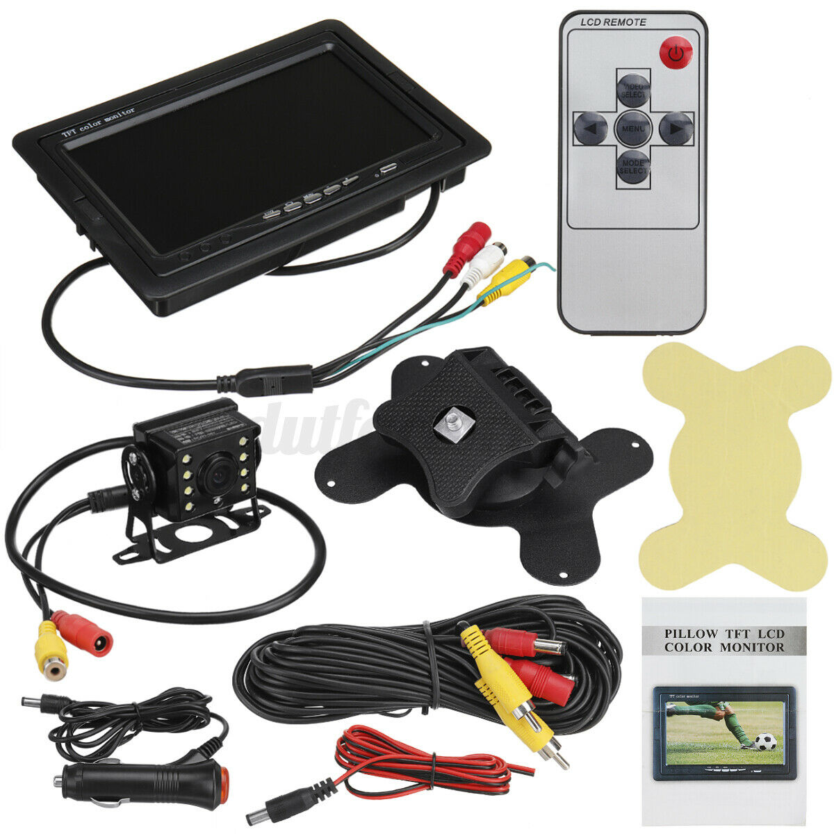 Car Reversing Camera +7" inch LCD Monitor Truck Bus Van Rear View Kit 12V/24