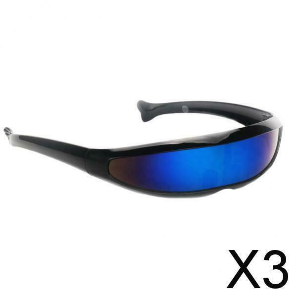 3X Men 80s Futuristic Shield Sunglasses Costume Mirrored Lens Glasses Favors
