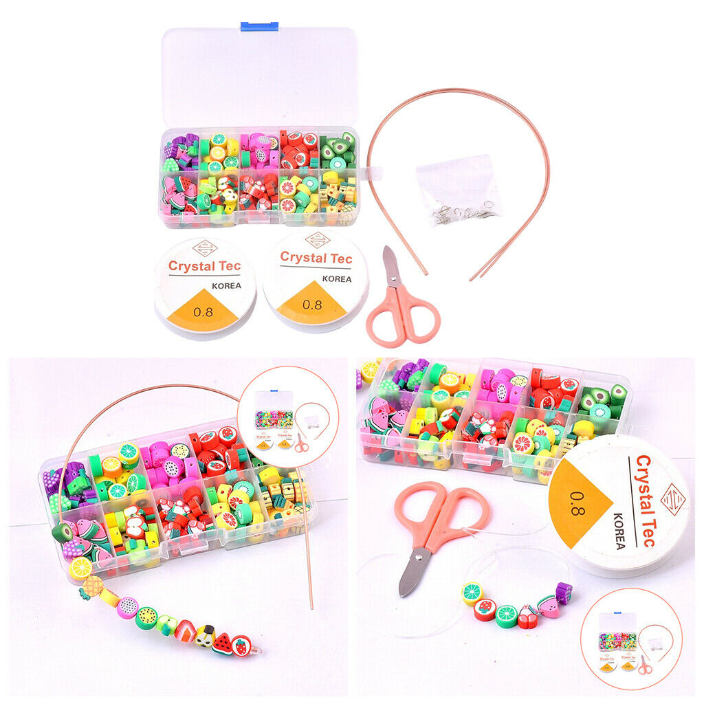 150Pcs Fruit Beads Spacer 10mm Polymer Clay Charms for Handicrafts DIY Jewelry