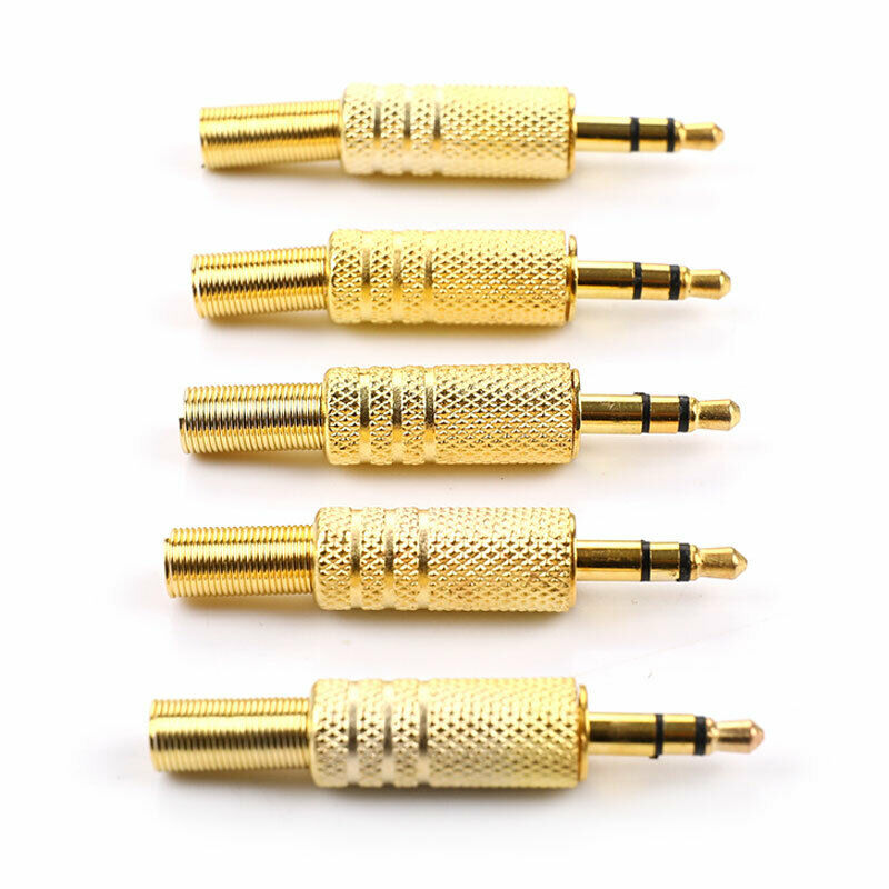 5pcs 3.5mm Stereo Audio Jack Plug Headphone Male Coax Cable Audio Connect.l8