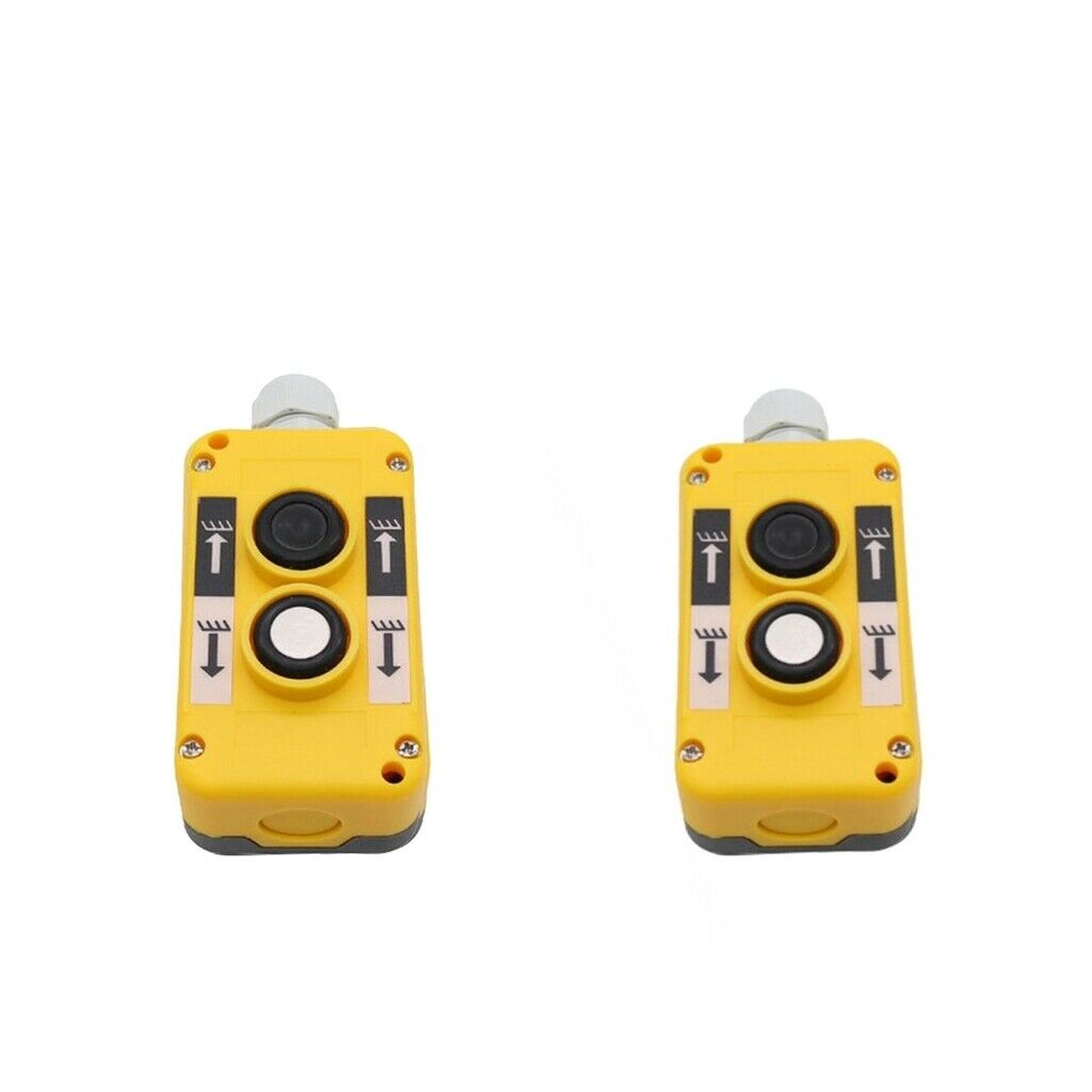 2Pieces COP2B Crane Button Switch Box Dustproof Durable Plastic Yellow