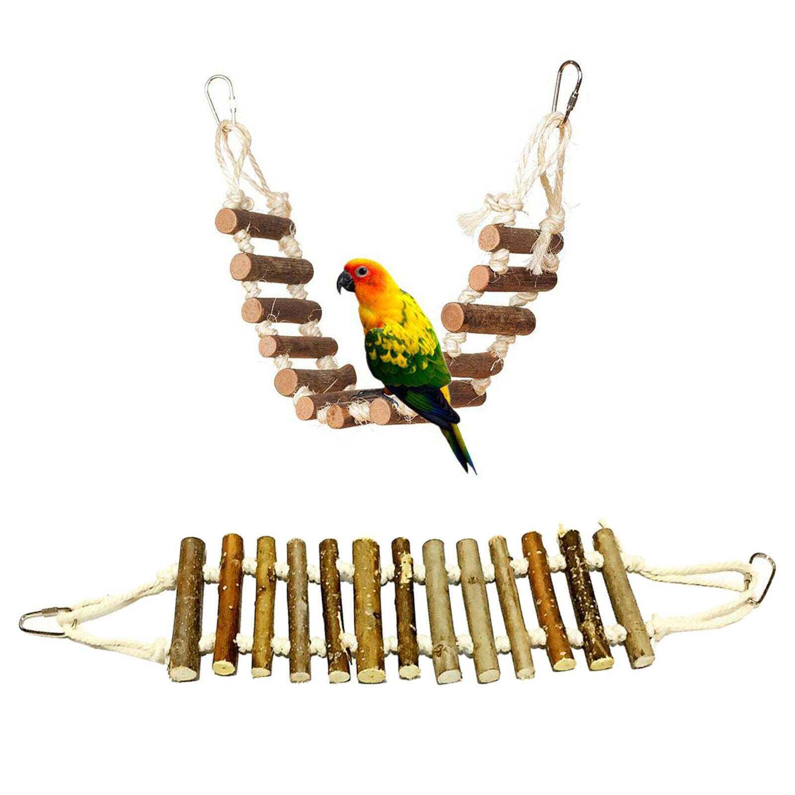 Pet Ladder, Bird Toys for Parrots, Macaws, African Grays, Parakeets, Cockatoos,