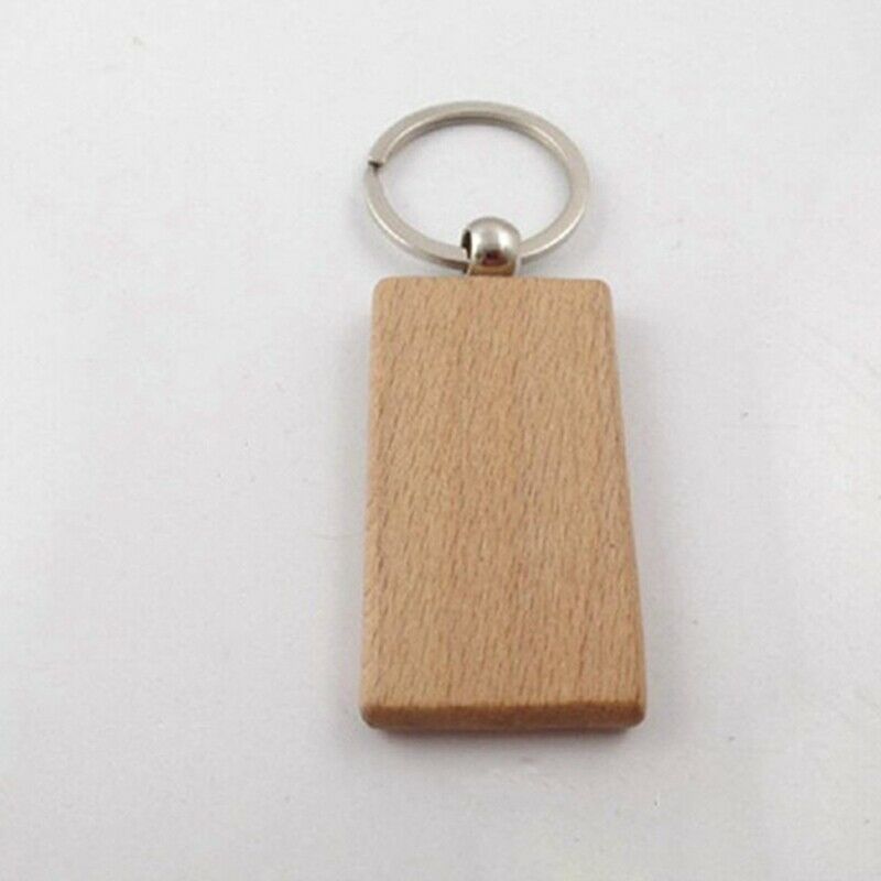 25Pieces Blank Wooden Key Chain Diy Wood Keychain s Key Tags Jewelry FindingT4F8