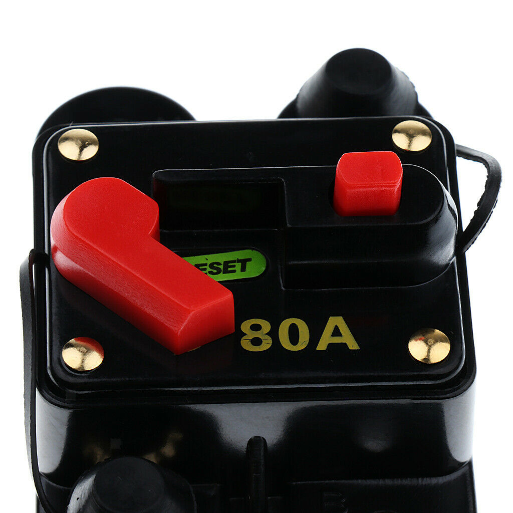 Waterproof 80A Amp Manual Reset Circuit Breaker for 12V/24V Car Auto Boat