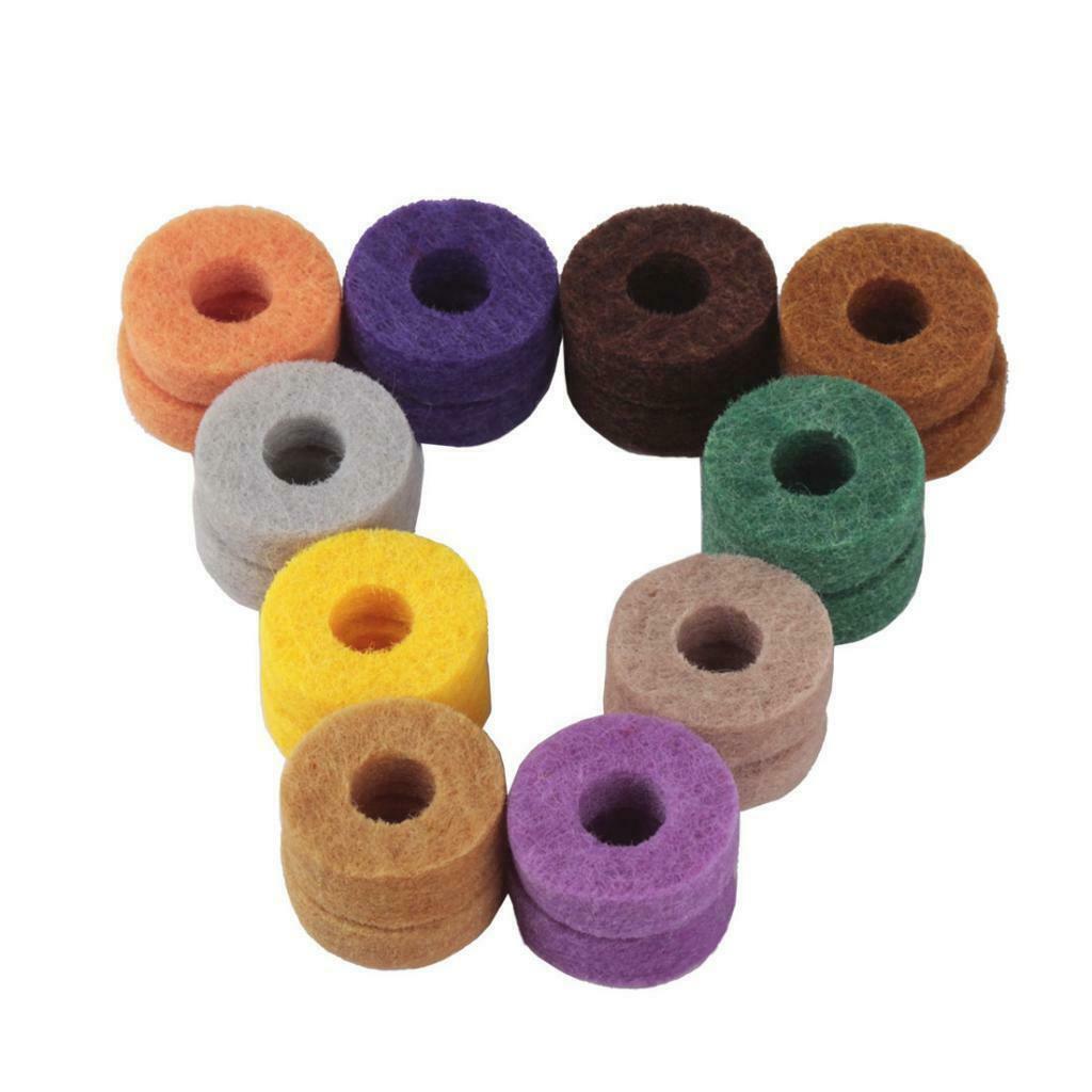 Cotton Hi-Hat Set Colorful Cymbal Felt Pads Washers Parts 20PCS
