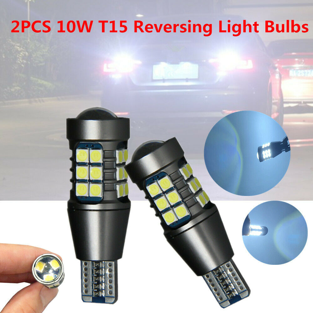 Pair 1000 Lms Canbus Brake Reversing Light Bulb Errorfree T15 921 LED 3030 27Smd