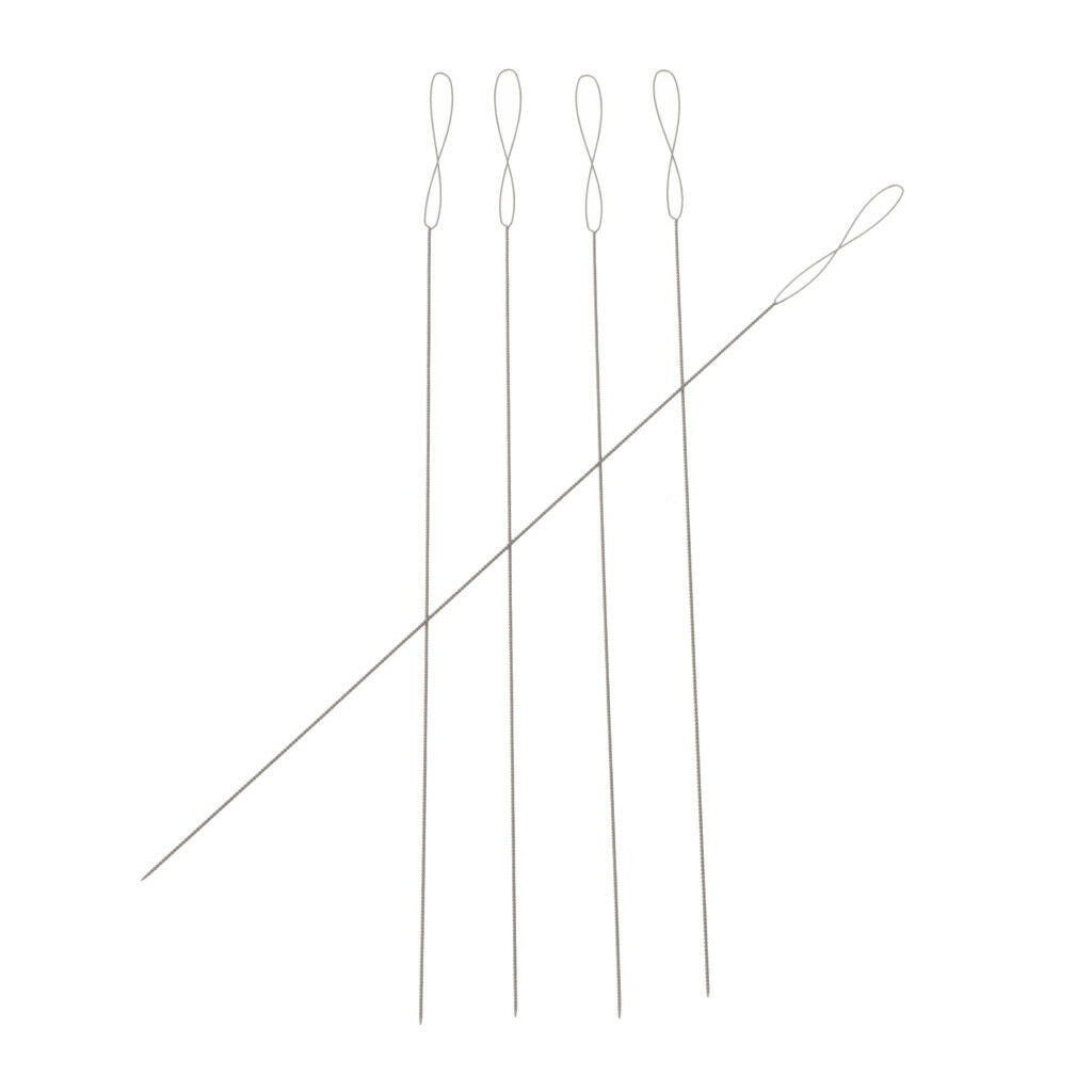5 pieces bead needle collapsible big eye jewelry tools 0.4mm