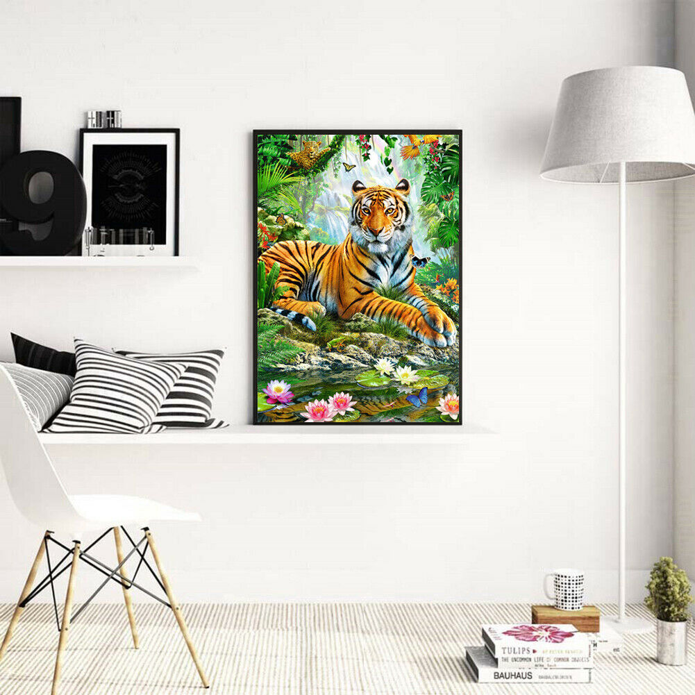 Tiger Full Drill Square Diamond Painting 5D DIY Mosaic Kit for Bead Art @