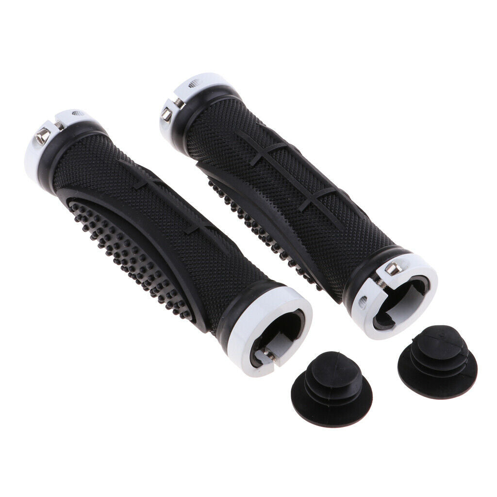 Rubber Bike Handle Grip Non Slip Mountain Bike Handlebar Grips Ends White