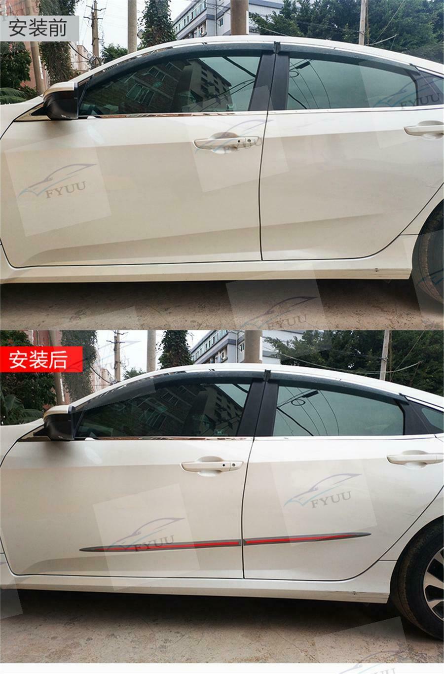 4Pcs Side Skirt Door Side Line Sill Garnish Body Molding Trim Cover UNIVERSAL