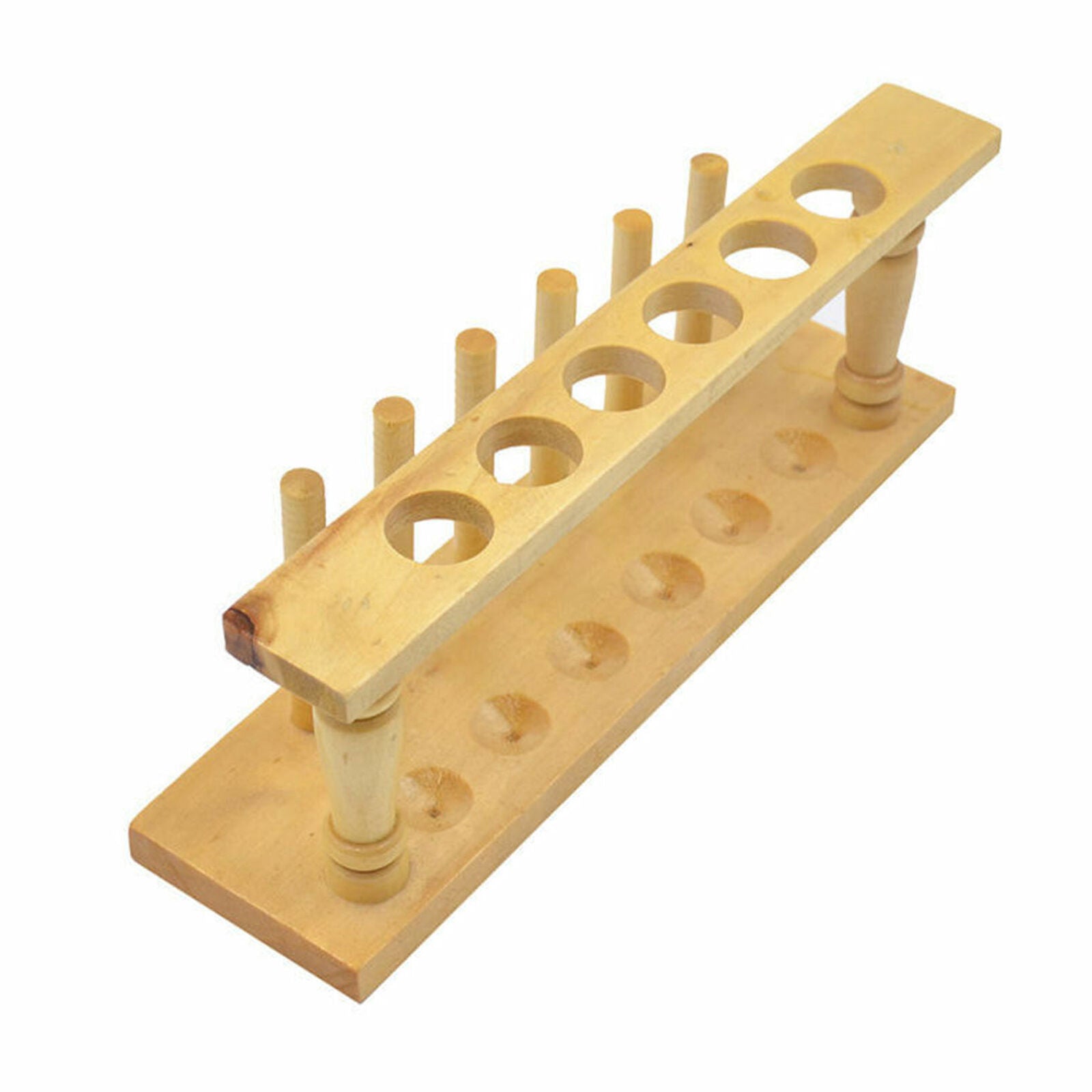 6 Holes 20mm Wooden Lab Test Tube Rack Holder Laboratory for Burette Stand