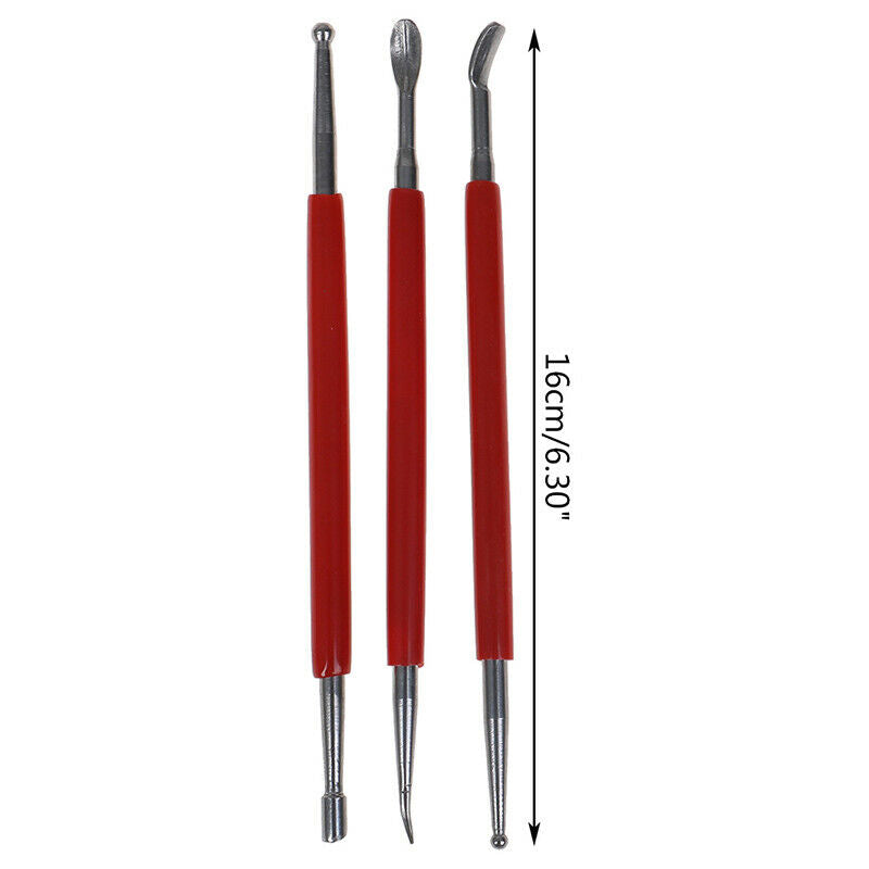 3PCS Leather Craft Modelling Splicing Embossing Spoon Carving Tool Stylus.l8