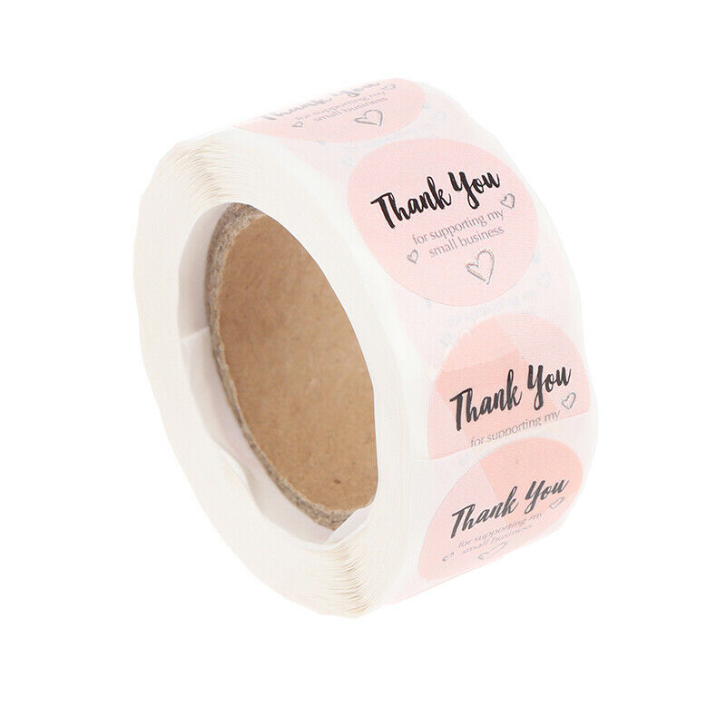 Round Thank You For Supporting My Small Business Hand Made Labels Stickers G SJ