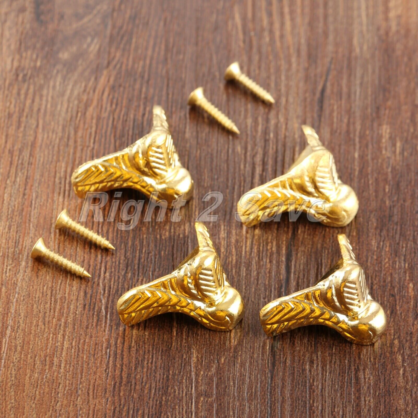 4x Unique Wood Chest Jewelry Box Wood Decorative Feet Leg Corner Protector Guard