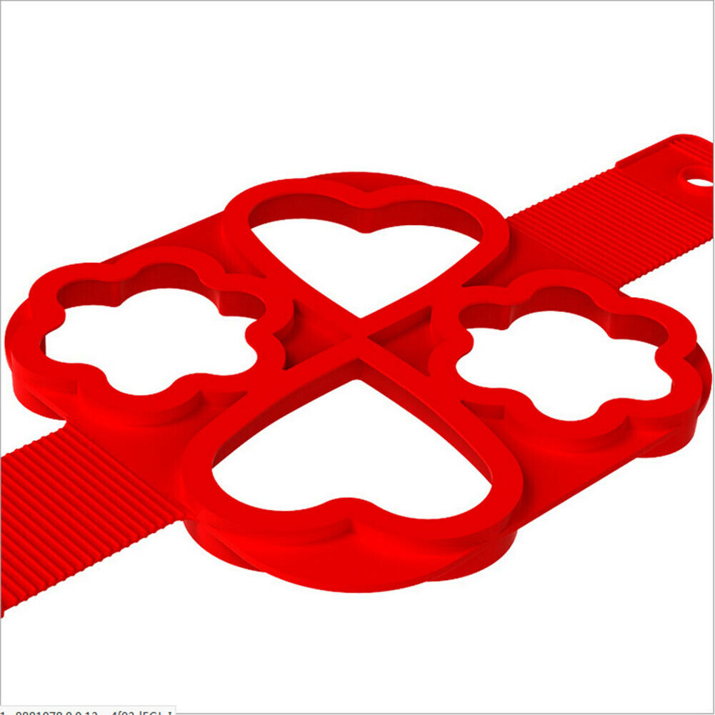 Silicone Egg Pancake Maker Ring Heart Flower Shape Non Stick Omelet Mould  @