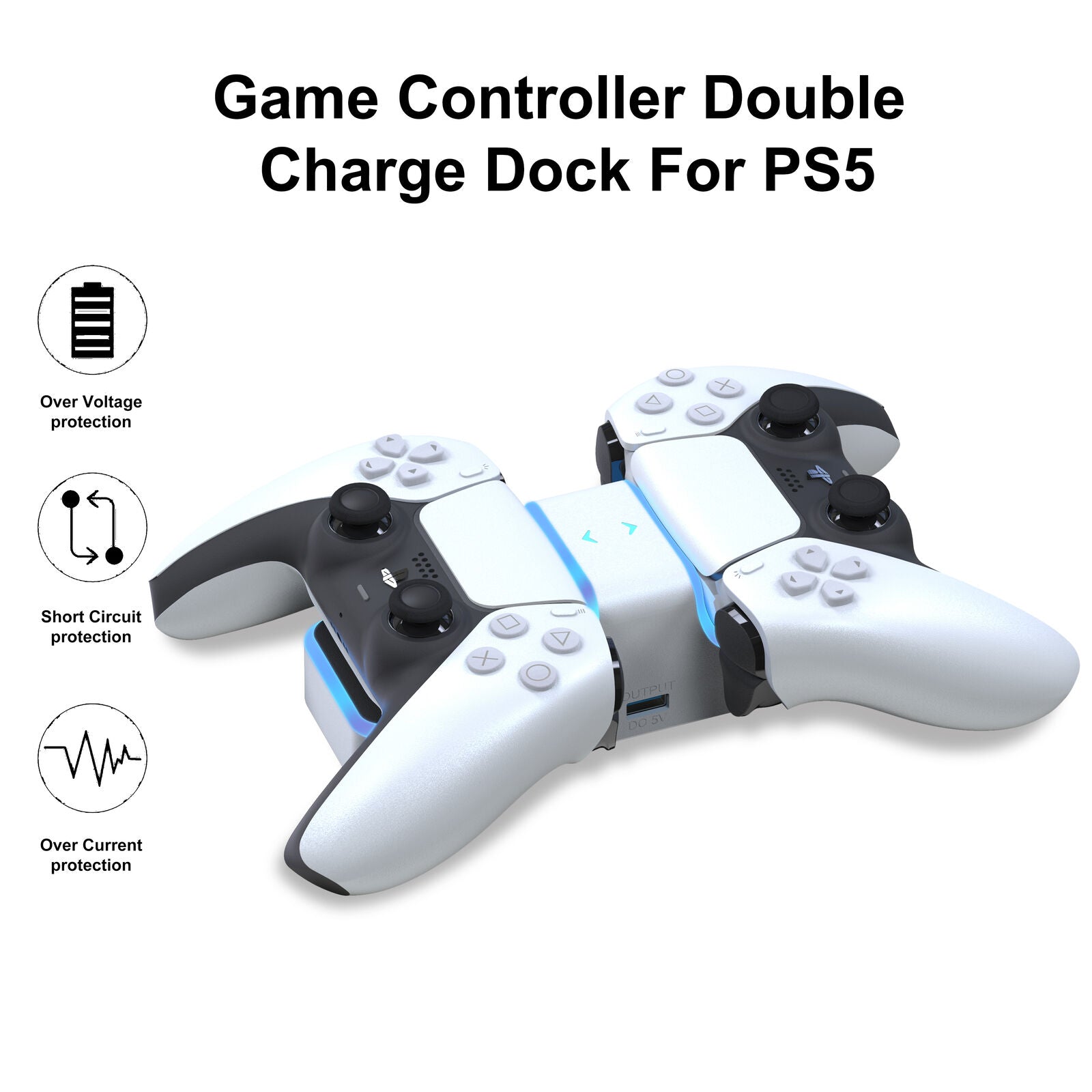 Charging Dock for PS5 Wireless Controllers Dual Docking Station