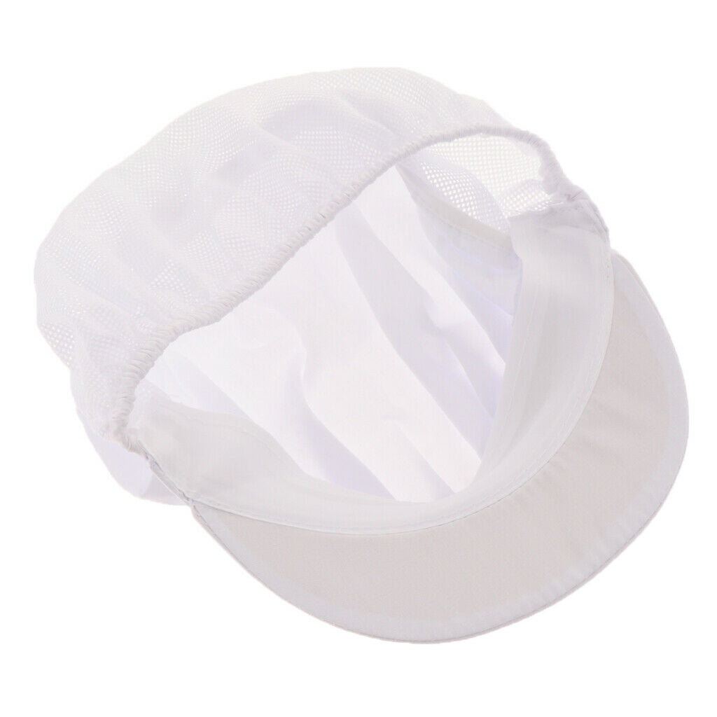 2xWhite Breathable Top Catering Baker Chef Chef Hat  Adjustable