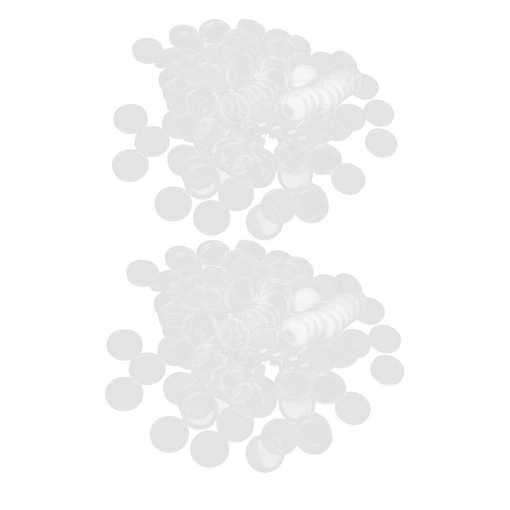200 Pieces Plastic Memorial Coin Capsules Protection Collector Box 21/19mm