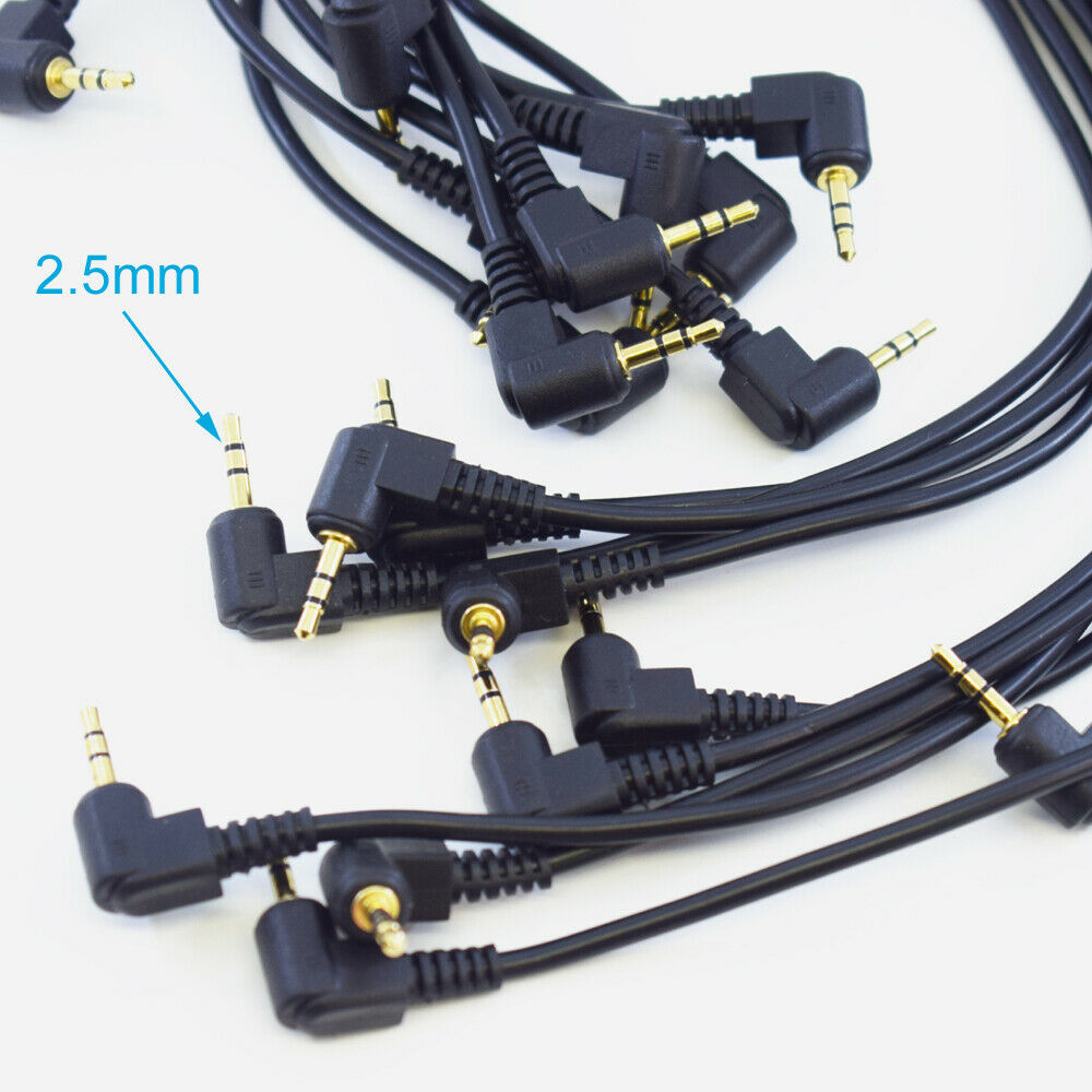 10pcs Right Angle 30cm 2.5mm Stere Male To 2.5mm Male Aux Audio Adapter Cable