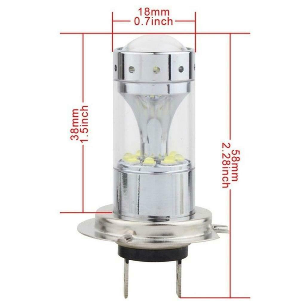 2 Pieces Replacement H7 100W 6000K Car Foglights Daytime Driving Lamp Bulbs