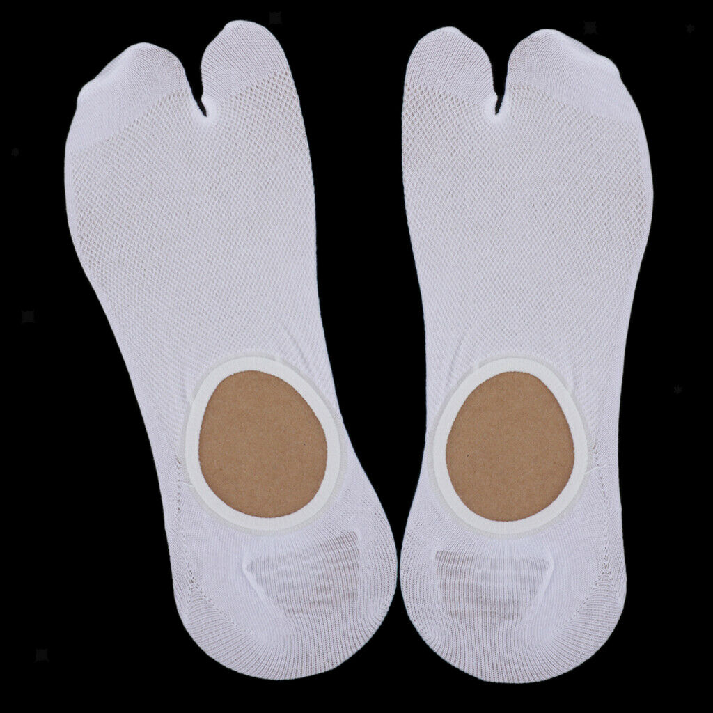 2 Pairs Stretchy Cotton Ankle 2 Toe Socks Japanese Tabi Socks White Black
