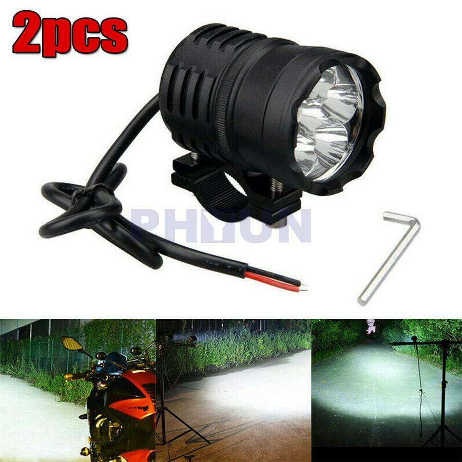 2x 60W 6000LM Motorcycle LED Headlight Driving Fog Spot Lamp w/Switch Waterproof