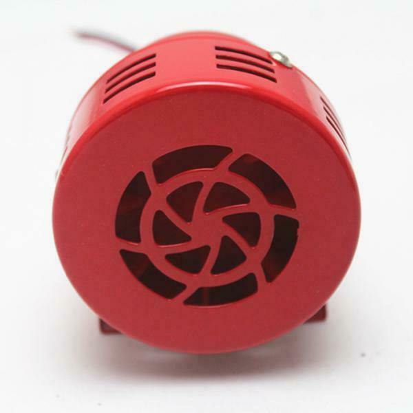 12V Car Motorcycle 1950's Electric Driven Air Raid Siren Horn Loud Sound Red