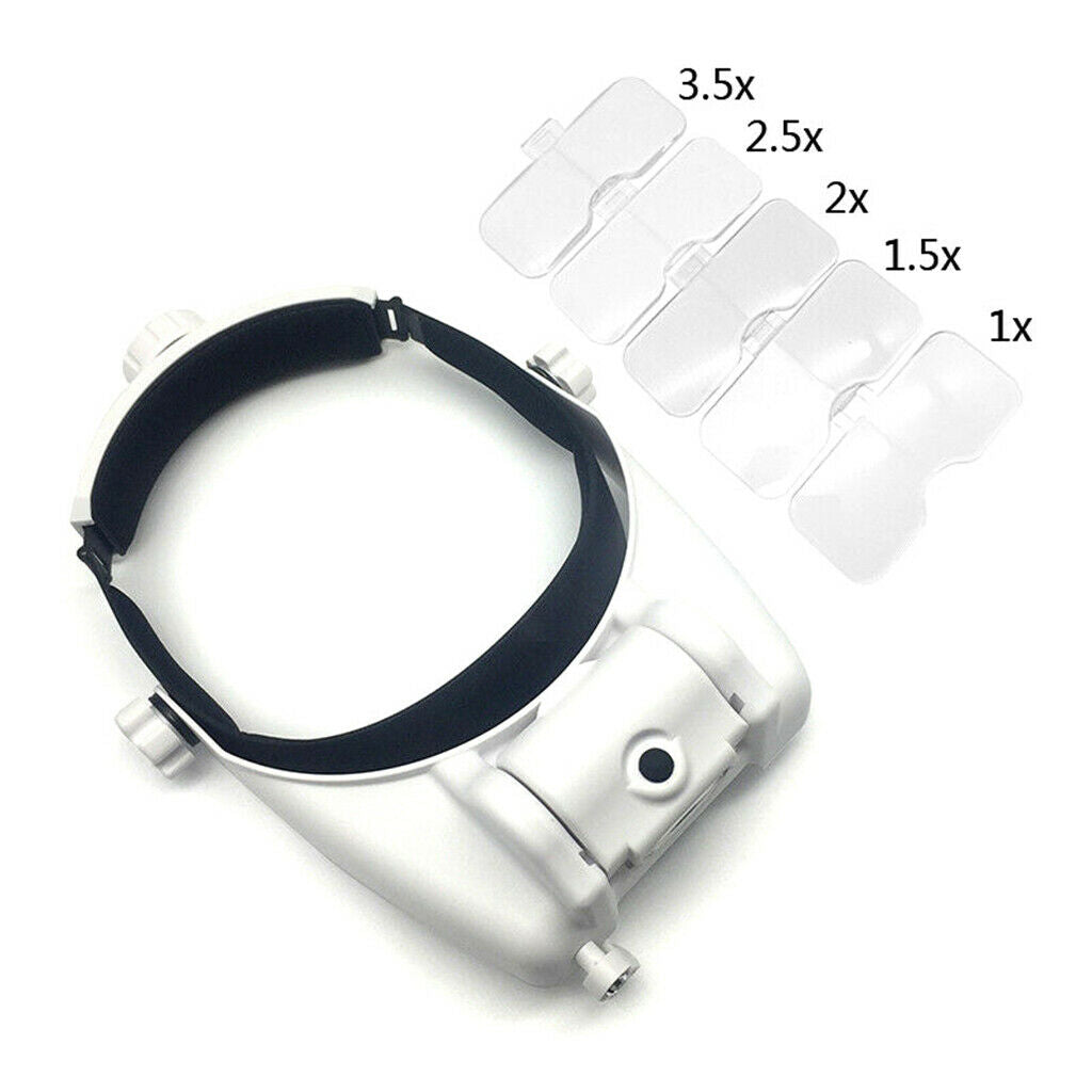 Jewelers Head LED Light Head Loupe Repair Magnifier w/ Lens Magnifying Glass