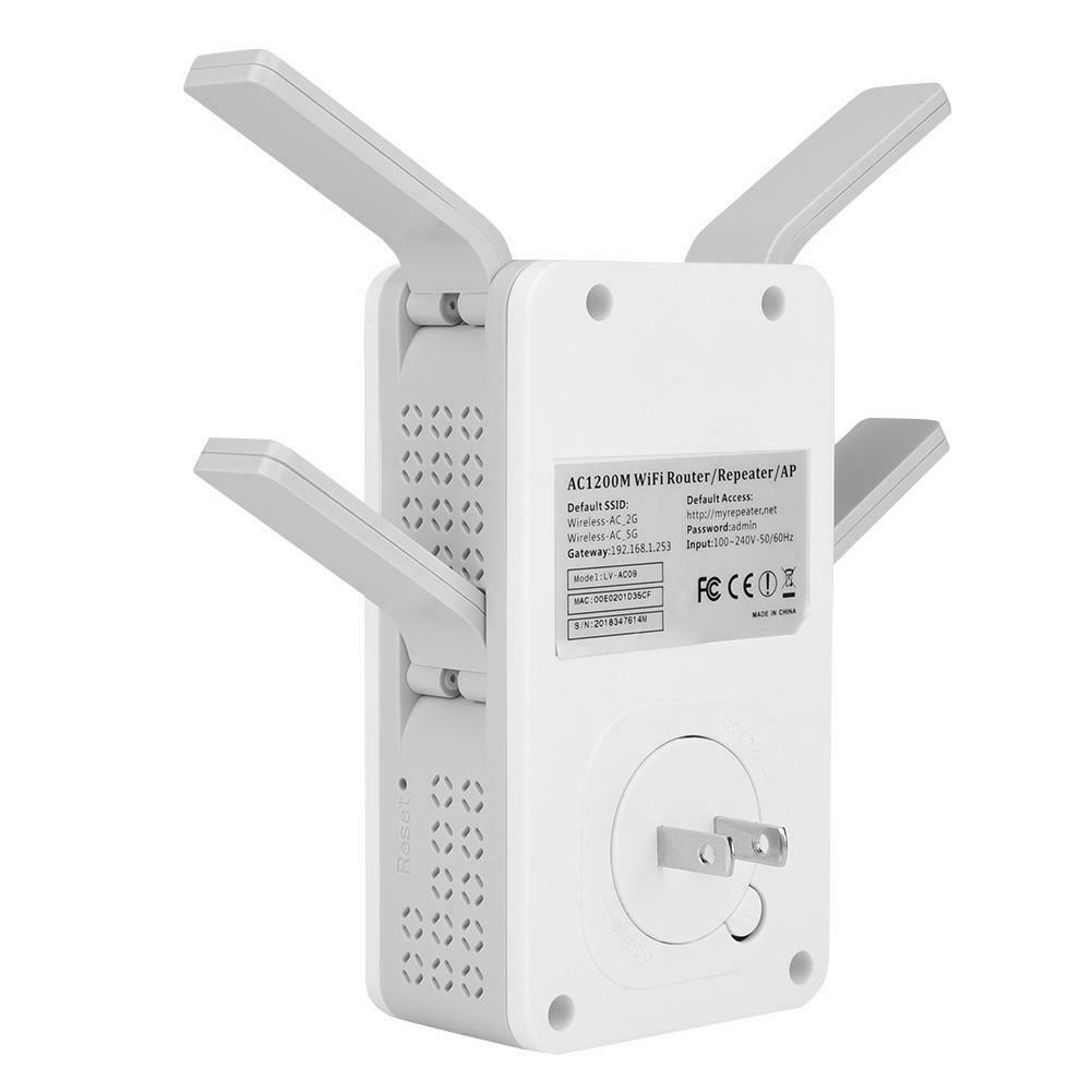 Dual Band Wireless AC Wifi Repeater Booster Amplifier Router 1200Mbps Antennas