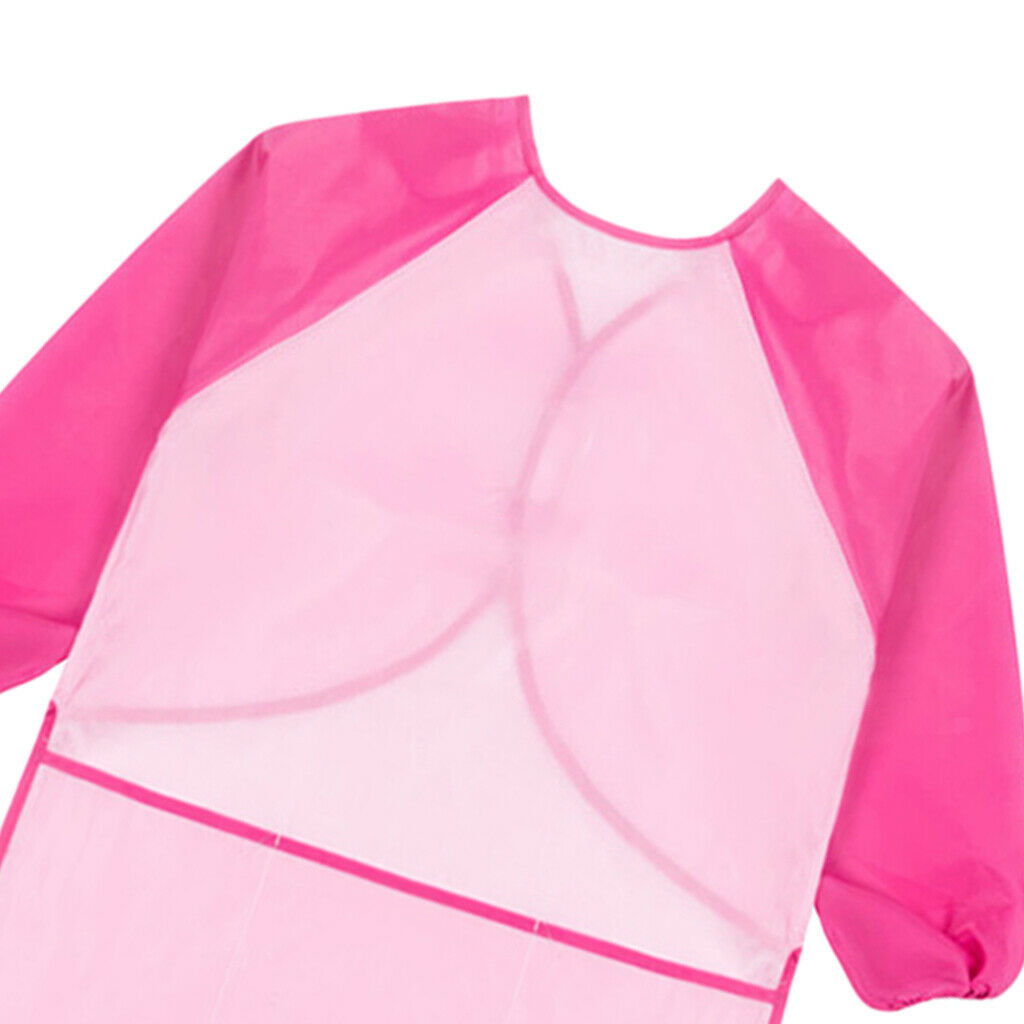 Set of 2, Kids Apron with Pocket Long Sleeve Craft Art Smock Children Baking