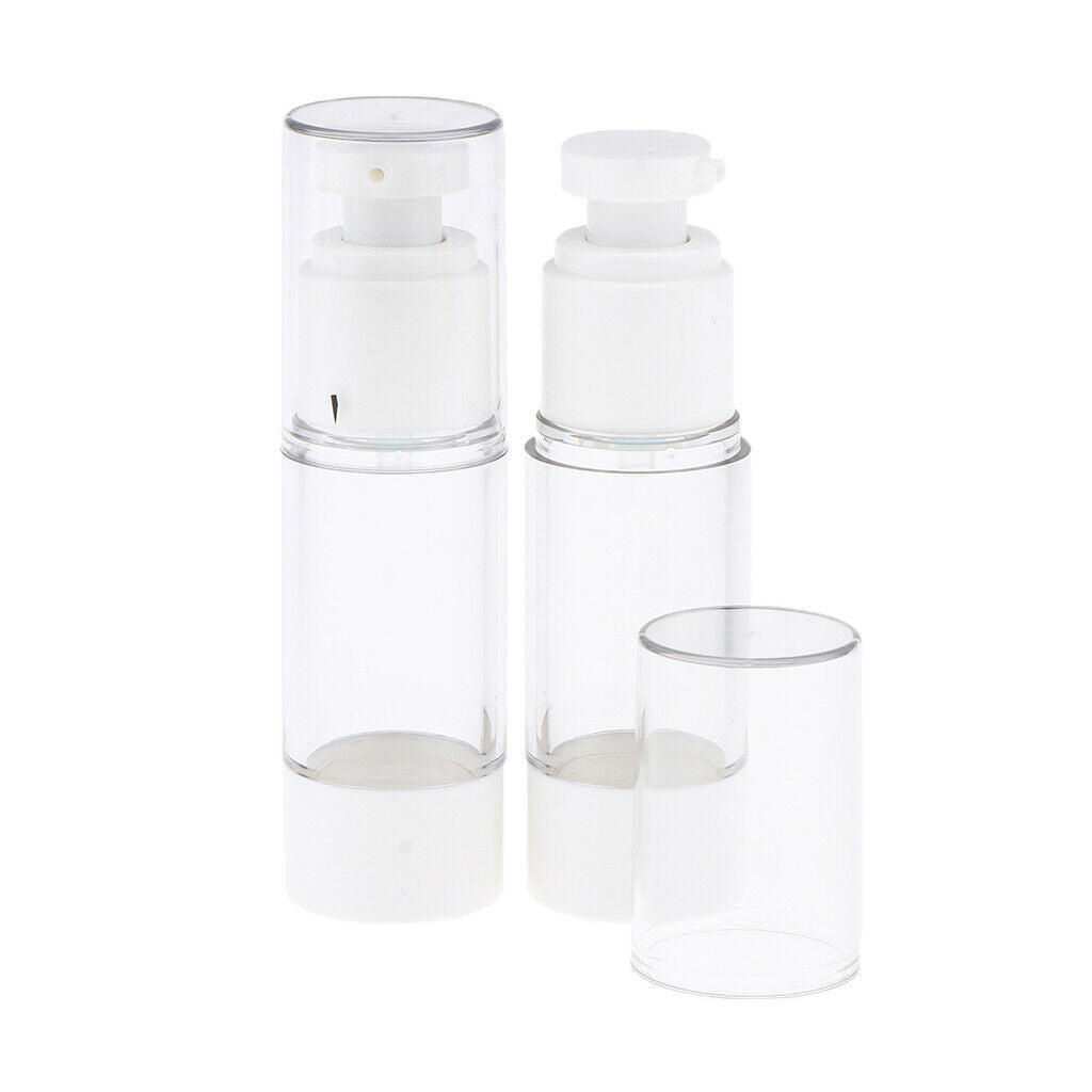 2X Empty Refillable Essence Vacuum Bottles Cosmetic Sample Containers 30ml