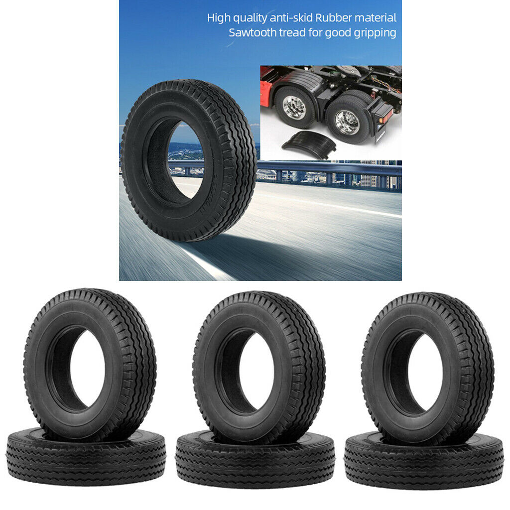 6 Pieces 1/14 Rubber Tire Cover Wheel For Tamiya RC Buggy DIY