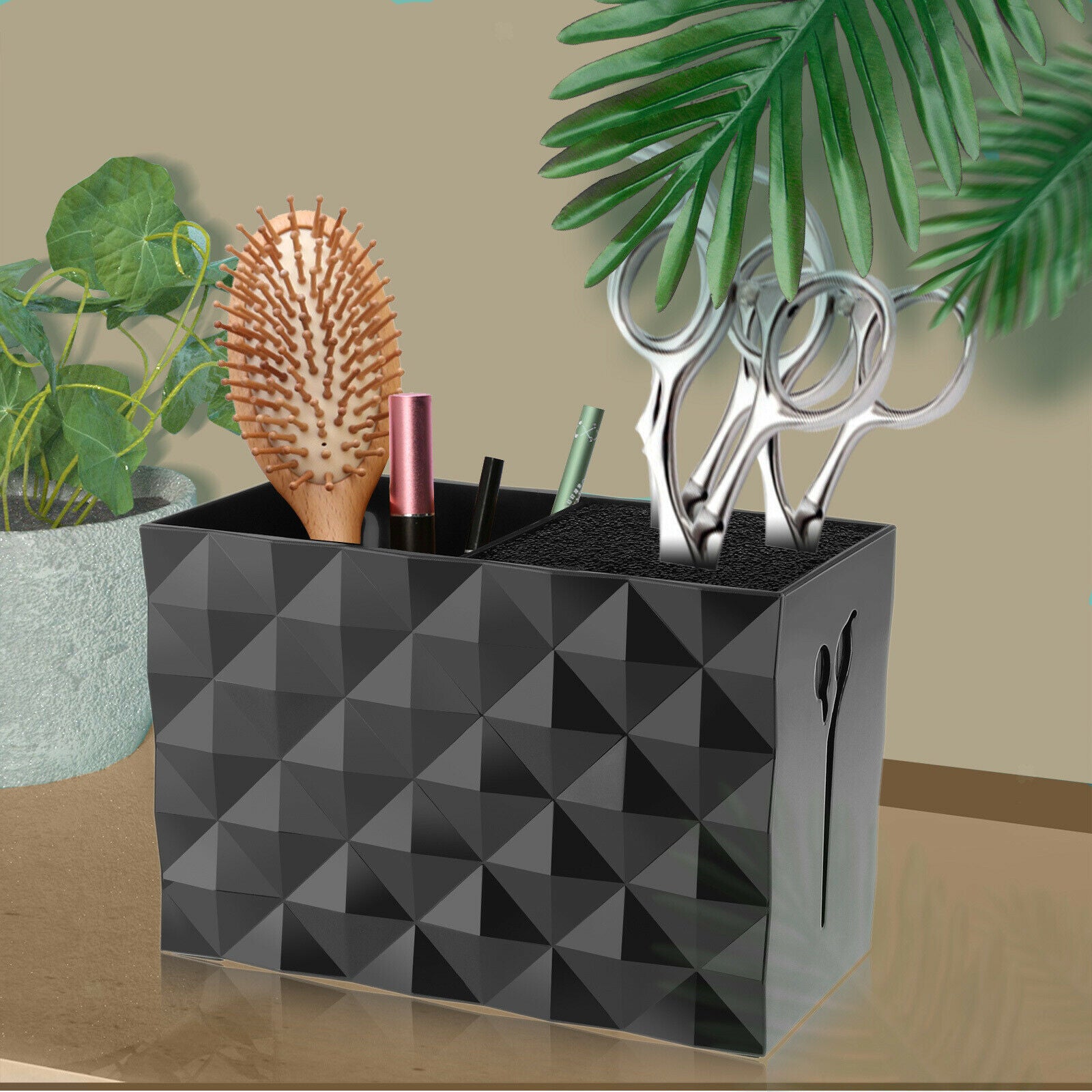 Salon Scissors Holder Shears Comb Clips Organizer Arcylic Holder Box Case