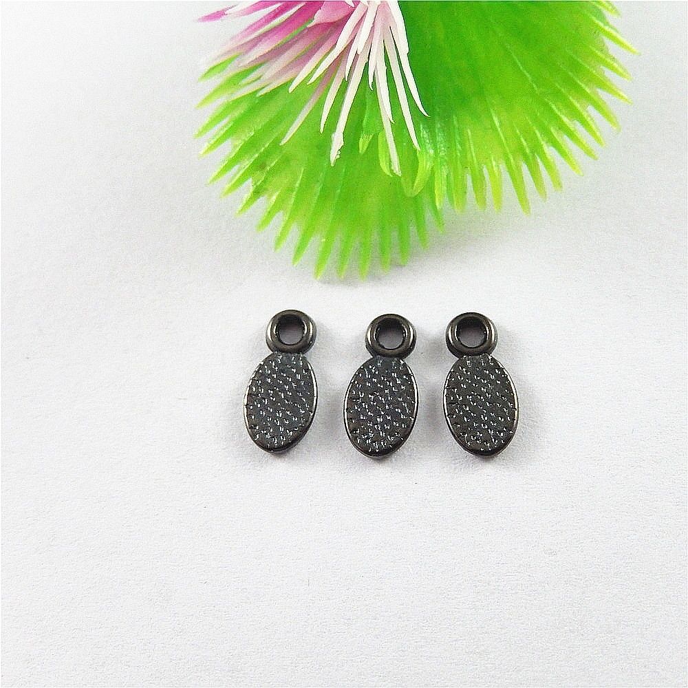 50 pcs Gun Black Alloy Oval Bails DIY Pendants Jewelry Making Findings 13x6x1mm