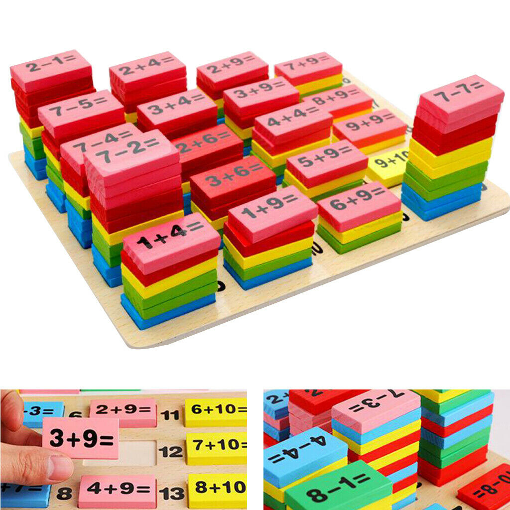 110x Children Math Counting Domino Teaching Toys Stacking Blocks Game Funny