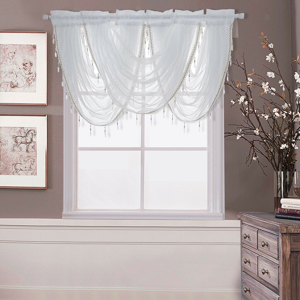 Premium Quality Sheer Voile Scarf Valance for Home & Event Designs (57'' X 37'',