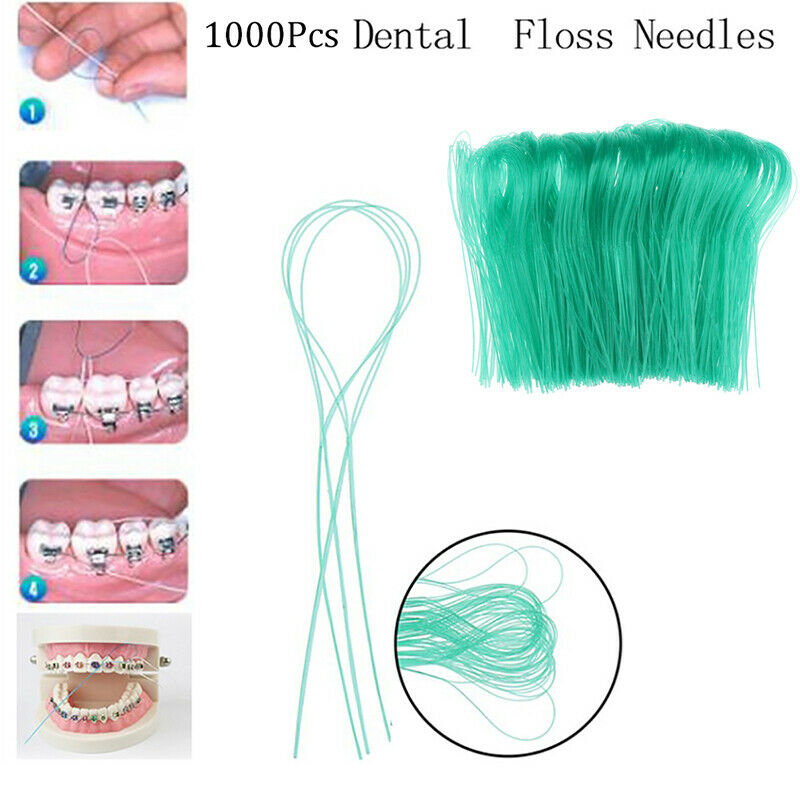 1000pcs Dental Floss Threaders Tooth Floss Holders Orthodontic Clean ToothpiDD