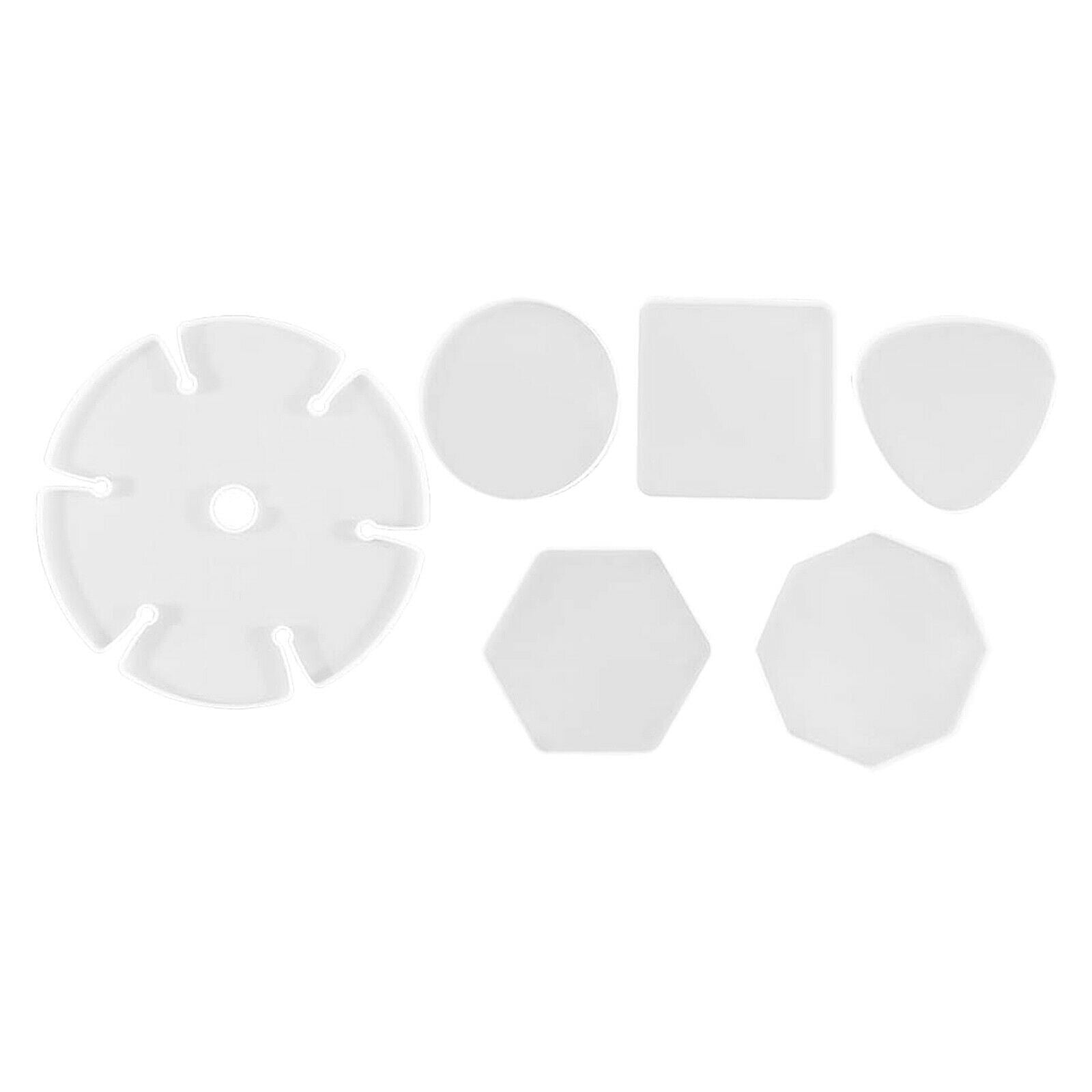 6x Wine Glass Holder Mold Clear Cup Mat Round Making Coaster Mould Hexagon