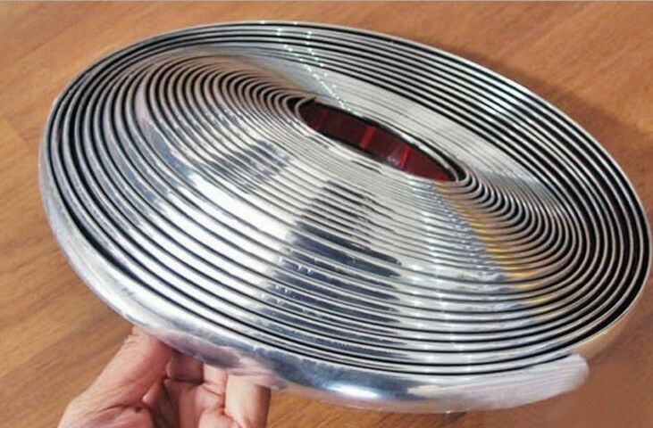 5m X 15MM Mirror Bumper Grille Chrome Flexible Moulding Trim Protector Strip