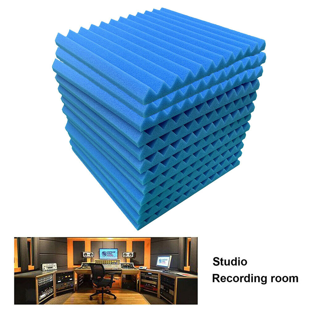 Acoustic Foam Panel 12" 12" Office Soundproofing Padding Wedge Sponge blue