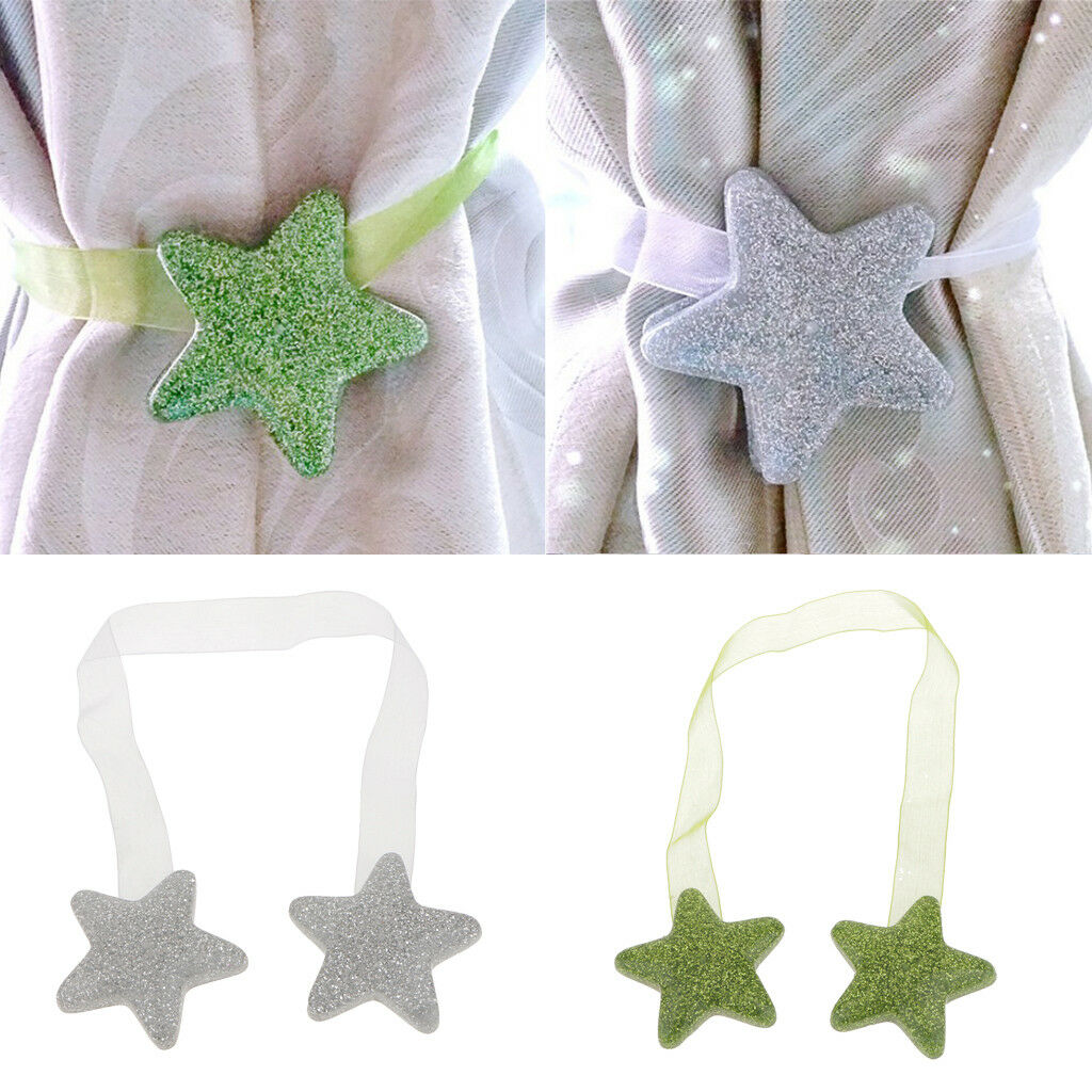 EU Star Magnetic Curtain Tieback Holdback Sheer Buckles Broach Tier Green
