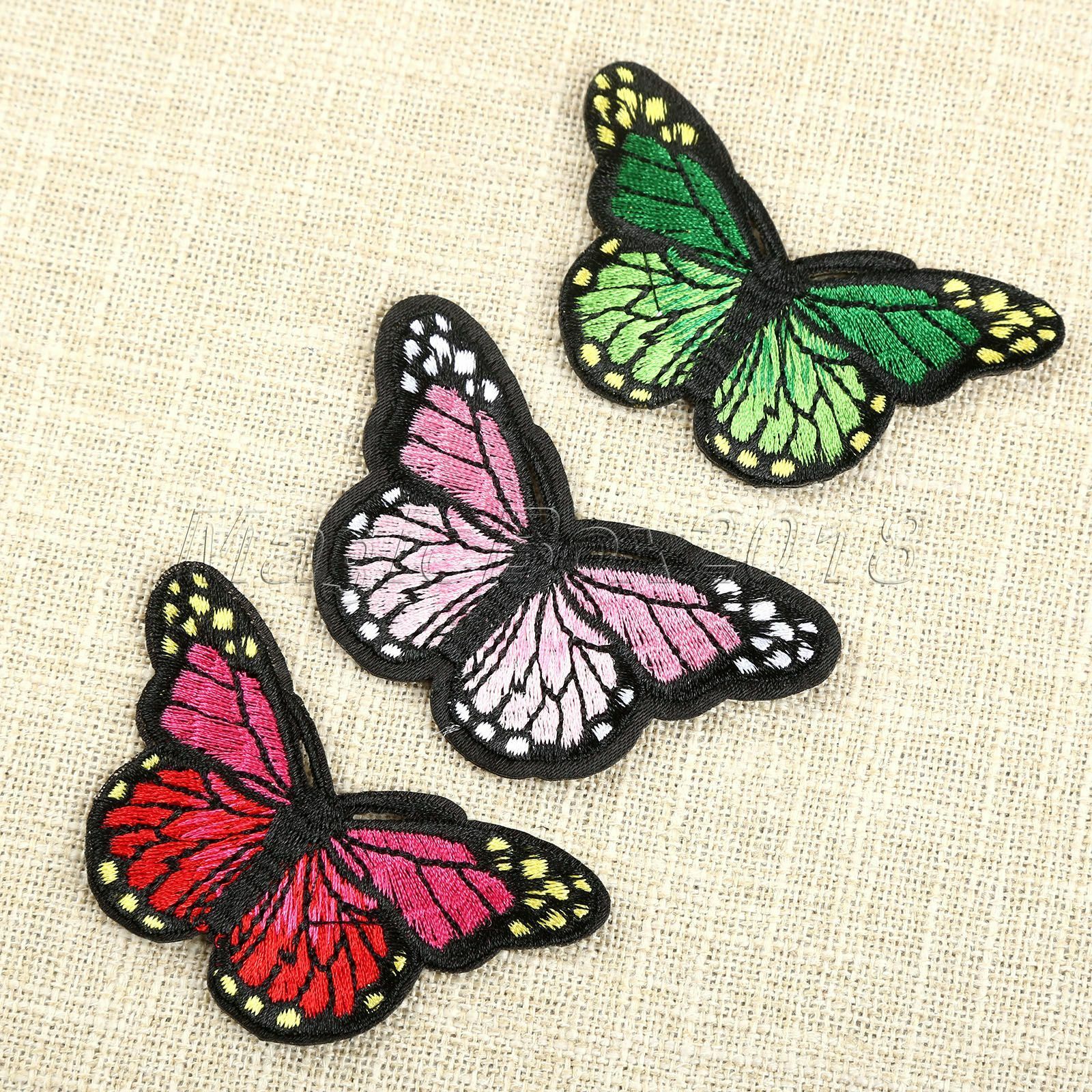 10pc Fabric Colorful Butterfly Sewing Iron On Patches Embroidered Badge Applique