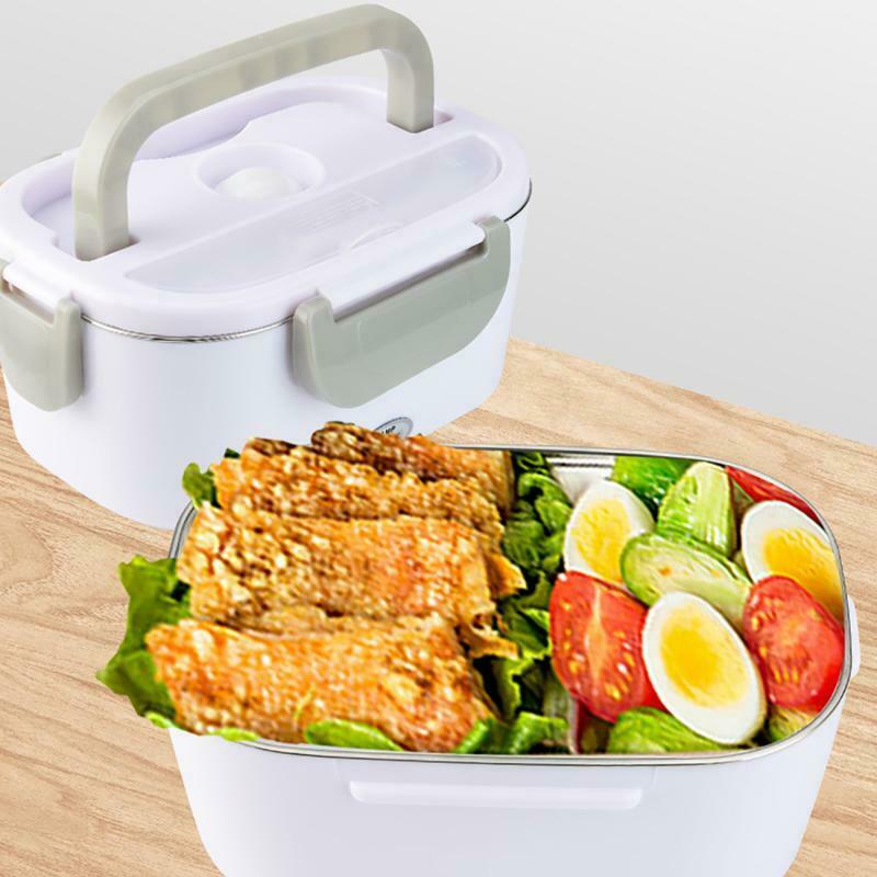 220V 12V Stainless Steel Electric Heating Lunch Box Car Food Warmer Heater Set