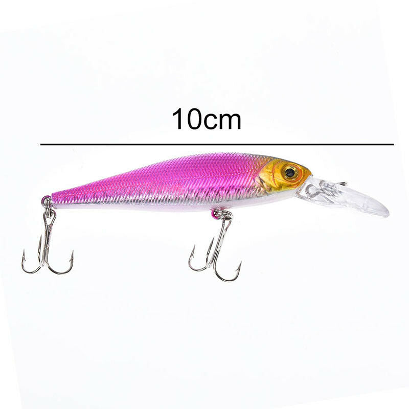 1pc 10cm/9.4g minnow hard fishing lures baits with two wobble floating hoo.l8