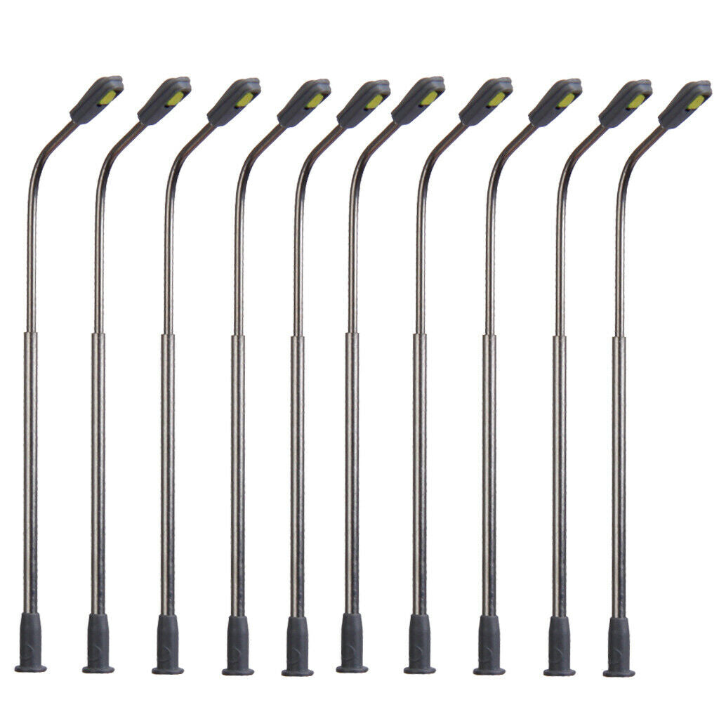 10Pcs Mini Street Light LED Railroad Park Street Scene Scenery Decor 1/200